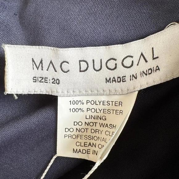 Mac Duggal Sequin Mesh Overlay V-neck Gown in Midnight Blue - Size 20 - Gorgeous - Picture 7 of 9